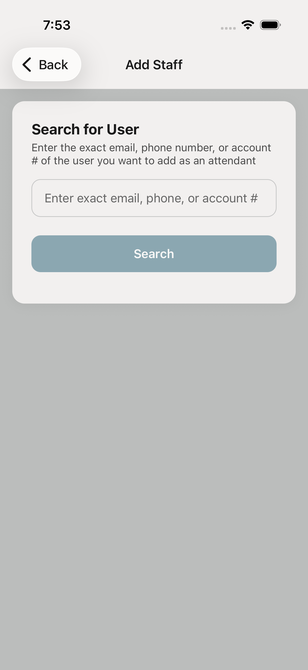 Add attendant with permission toggles.